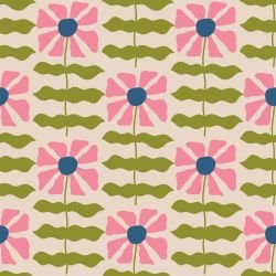 retrogroove squared florals pink blue green