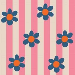 retrogroove vertical daisy pink orange blue
