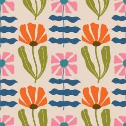 retrogroove wildflower peonies multi