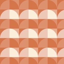 retro modern quarter arch orange cream