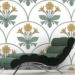 stamped stories concept floral tile wallpaper large