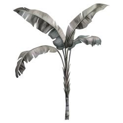 textured tropics palm tree single green