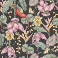 textured tropics parrot garden dark