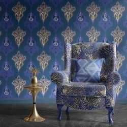 the natural jungle concept wallpaper and armchair cushion upholstery