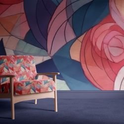 tinted garden concept mural and upholstery
