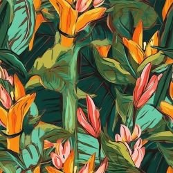 tropical medley heliconia canopy vibrant orange