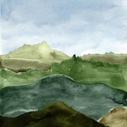 waves of earth painted stillness green