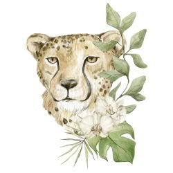 watercolour wildlings cheetah close up