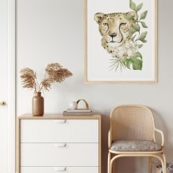 watercolour wildlings concept cheetah close up