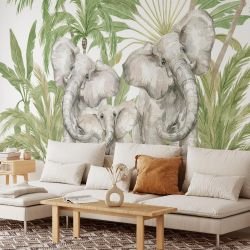 watercolour wildlings concept elephant grove