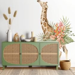 watercolour wildlings concept giraffe portrait florals