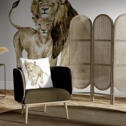 watercolour wildlings concept lion pride