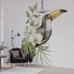 watercolour wildlings concept tropical toucan posy