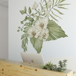 watercolour wildlings concept white orchid fern bouquet