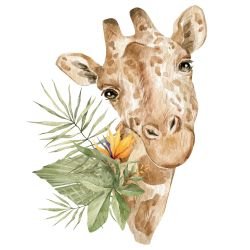 watercolour wildlings giraffe gazing