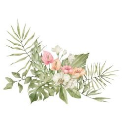 watercolour wildlings lily orchid monstera bouquet