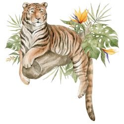 watercolour wildlings tiger branch