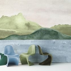 waves of earth concept fields of dawn green horizontal