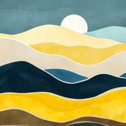 waves of earth layered levels teal yellow 