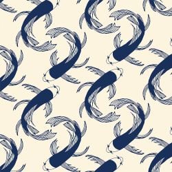 whispering kimono koi pond indigo