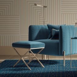 whispering lines concept rug armchair upholstery cushions wallpaper